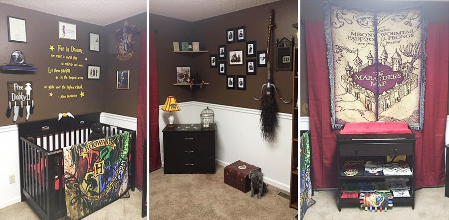 Casal decora quarto de bebê com tema do Harry Potter