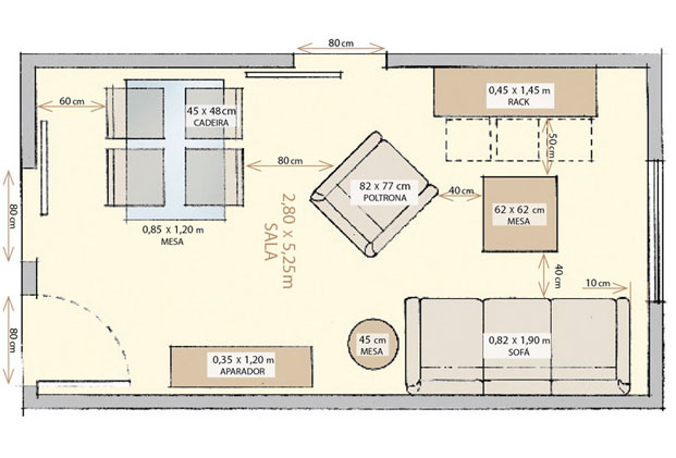 As metragens mínimas para sala, quarto, cozinha e banheiro