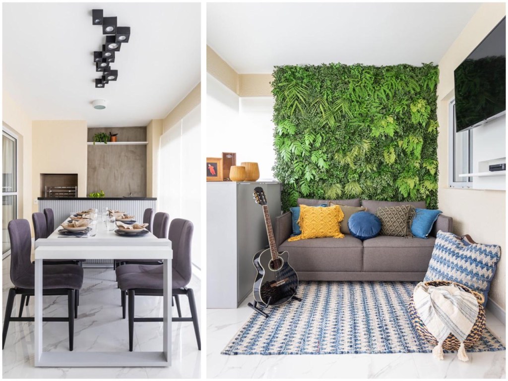 A varanda é o ponto de encontro e de destaque em apartamento de 120 m²