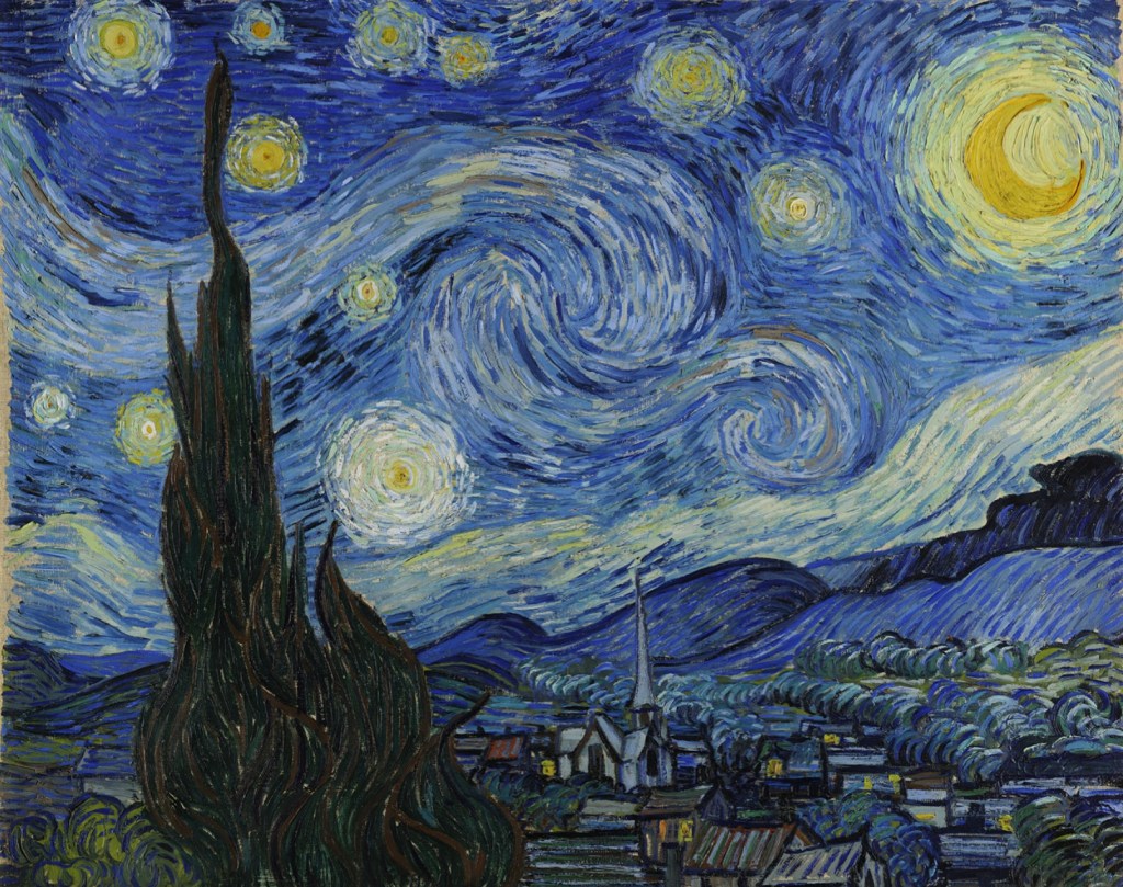 Pintura original de Vincent Van Gogh, Noite Estrelada