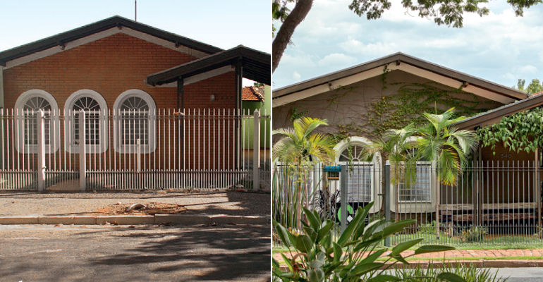 A fachada verde é o cartão de visitas ideal