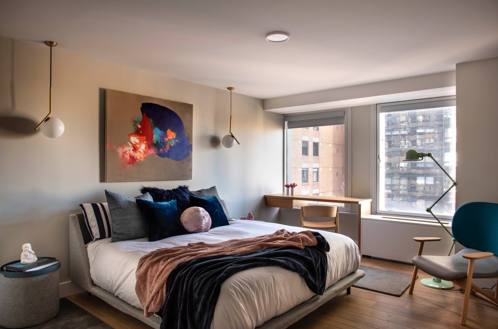 Quarto de casal com vista para Manhattan