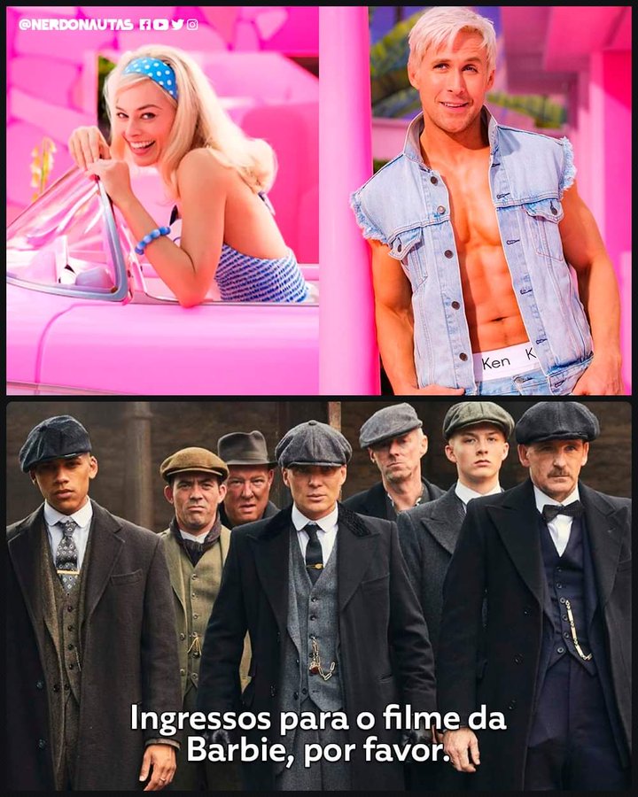 Meme do filma da Barbie e Peaky Blinders