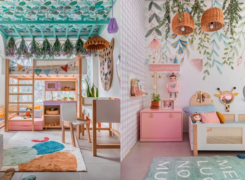 Meu lugar no mundo, por Ka Martins. “Acredito que o quarto é a primeira casa própria da criança. Pensando nisso, criei dois quartos integrados para proporcionar mais autonomia, conforto, organização e segurança para os pequenos explorarem e viverem o seu espaço”, conta Ka Martins. Com elementos que evidenciam a fantasia, a natureza e a construção de memórias de uma infância alegre e confortável, as peças usadas no ambiente de 13,70m² fazem parte da coleção ‘Meu Lugar no Mundo’, criada pela Muskinha em parceria com a designer de interiores. Meu lugar no mundo, por Ka Martins. “Acredito que o quarto é a primeira casa própria da criança. Pensando nisso, criei dois quartos integrados para proporcionar mais autonomia, conforto, organização e segurança para os pequenos explorarem e viverem o seu espaço”, conta Ka Martins. Com elementos que evidenciam a fantasia, a natureza e a construção de memórias de uma infância alegre e confortável, as peças usadas no ambiente de 13,70m² fazem parte da coleção ‘Meu Lugar no Mundo’, criada pela Muskinha em parceria com a designer de interiores.