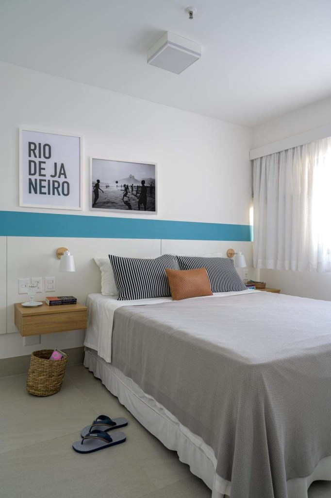 Apartamento 70 m² Estúdio Maré quarto cama casal quadro