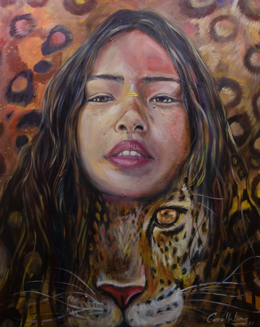 Perfil Carol Wang; arte